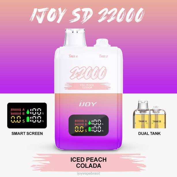 iJOY SD 22000 descartável colada gelada de pêssego DZZ6155 iJOY store